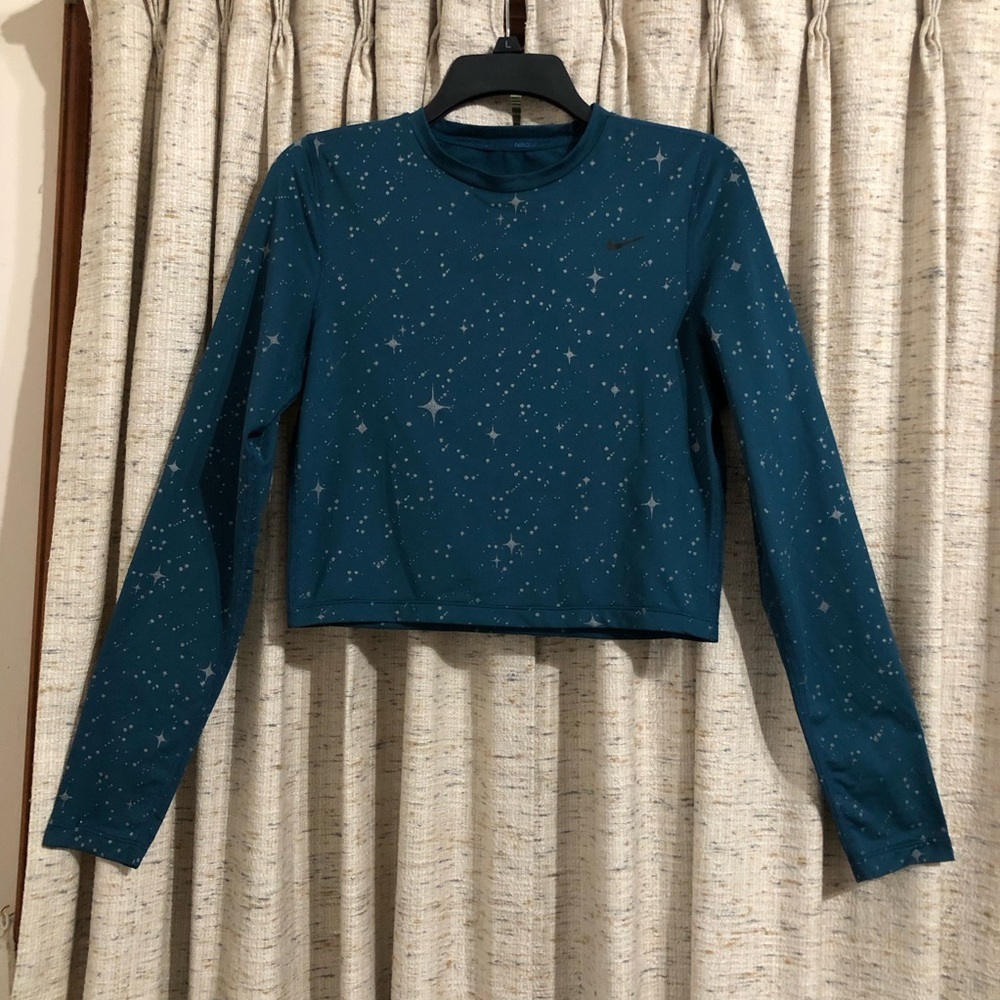 Nike Pro Warm Starry Night Crop Training Top - Medium